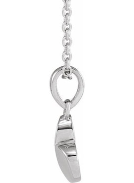 14K White Gold 9.89x7.65 mm Heart Pendant