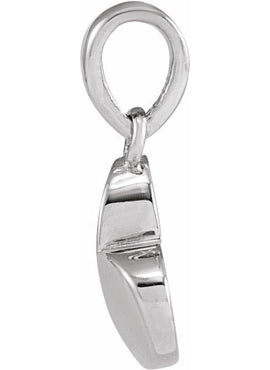 14K White Gold 9.89x7.65 mm Heart Pendant