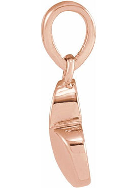 14K White Gold 9.89x7.65 mm Heart Pendant