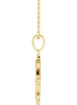 14K White Gold Dharmachakra Wheel Pendant