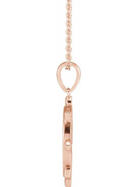 14K White Gold Dharmachakra Wheel Pendant