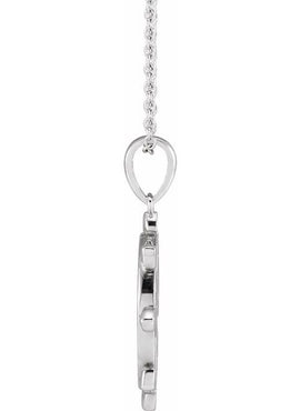 14K White Gold Dharmachakra Wheel Pendant