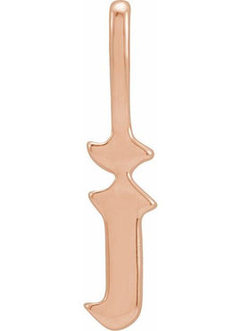 14K Rose Gold Gothic Initial A Charm/Pendant