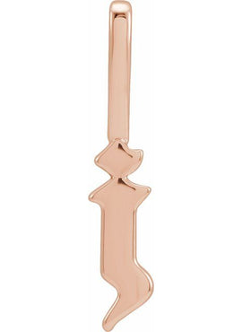 14K Rose Gold Gothic Initial A Charm/Pendant