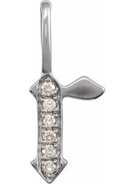 14K Yellow Gold .05 CTW Natural Diamond Gothic Initial A Charm/Pendant