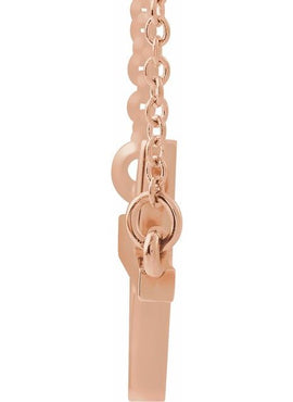 14K Yellow Gold 22x11.5 mm Sideways Cross 16-18