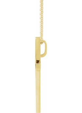 Platinum 25.7x15.7 mm Cross Pendant