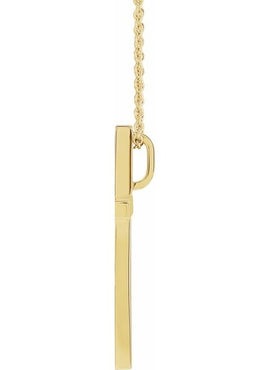 Platinum 25.7x15.7 mm Cross Pendant