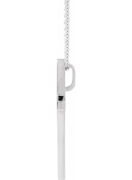 Platinum 25.7x15.7 mm Cross Pendant
