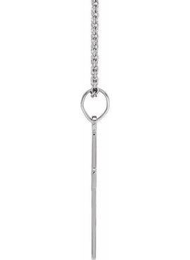 14K White Gold .0075 CT Natural Diamond Cross 18