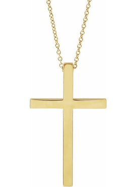 Platinum 25.7x15.7 mm Cross Pendant