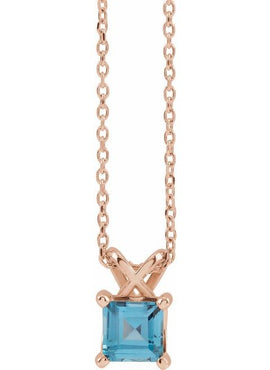 Sterling Silver 5 mm Round Natural London Blue Topaz Pendant