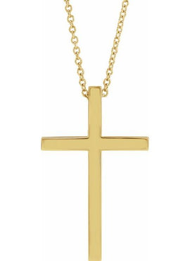 Platinum 25.7x15.7 mm Cross Pendant