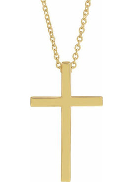 Platinum 25.7x15.7 mm Cross Pendant