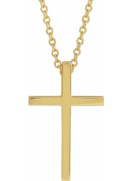 Platinum 25.7x15.7 mm Cross Pendant