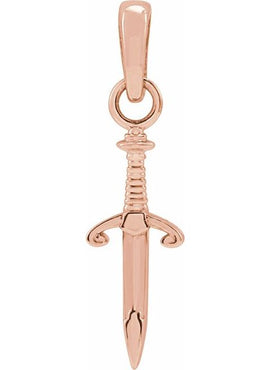 14K Rose Gold 16.78x4.56 mm Dagger Pendant