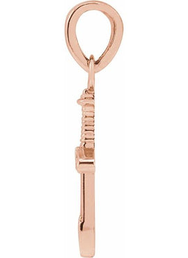 14K Rose Gold 16.78x4.56 mm Dagger Pendant