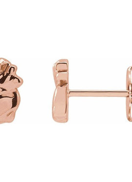 14K White Gold Tiny Nugget Earrings
