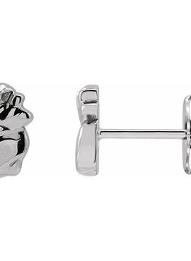 14K White Gold Tiny Nugget Earrings