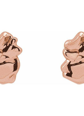 14K White Gold Tiny Nugget Earrings
