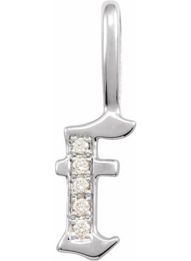 14K Yellow Gold .05 CTW Natural Diamond Gothic Initial A Charm/Pendant