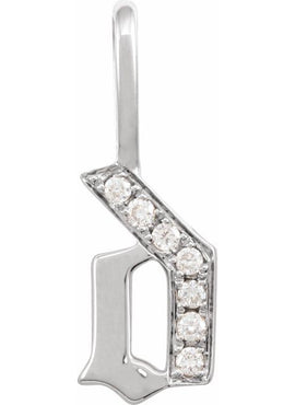 14K Yellow Gold .05 CTW Natural Diamond Gothic Initial A Charm/Pendant