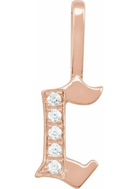 14K Yellow Gold .05 CTW Natural Diamond Gothic Initial A Charm/Pendant