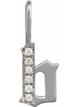 14K Yellow Gold .05 CTW Natural Diamond Gothic Initial A Charm/Pendant