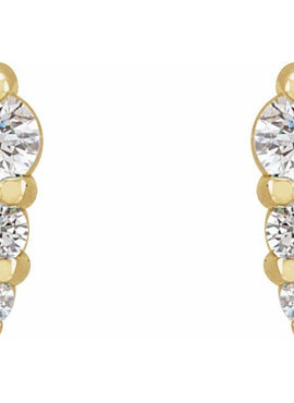 14K White Gold 1/5 CTW Natural Diamond Graduated Bar Earrings
