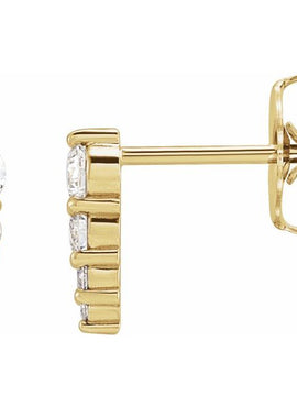 14K White Gold 1/5 CTW Natural Diamond Graduated Bar Earrings