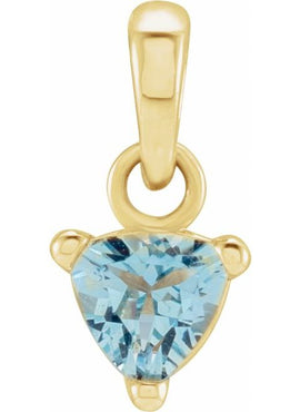 Sterling Silver 5x5x5 mm Trillion Natural Aquamarine Pendant