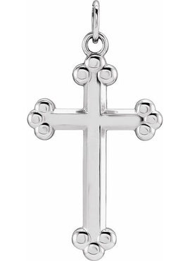 14K White Gold Cross Pendant