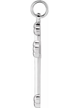 14K White Gold Cross Pendant