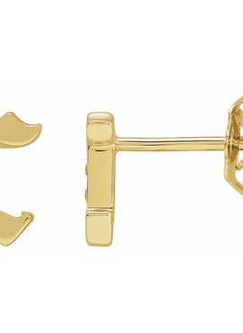 14K Yellow Gold .03 CTW Natural Diamond Gothic Initial A Earring