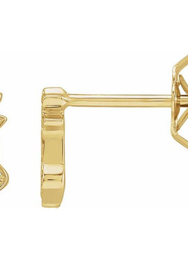 14K Yellow Gold .03 CTW Natural Diamond Gothic Initial A Earring