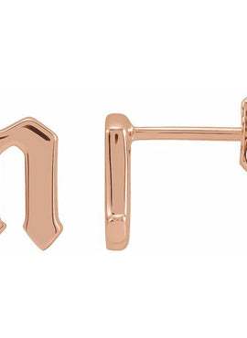 14K Yellow Gold .03 CTW Natural Diamond Gothic Initial A Earring
