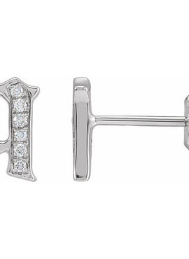 14K Yellow Gold .03 CTW Natural Diamond Gothic Initial A Earring
