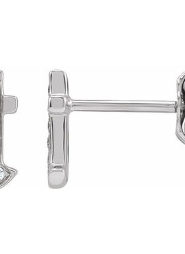 14K Yellow Gold .03 CTW Natural Diamond Gothic Initial A Earring