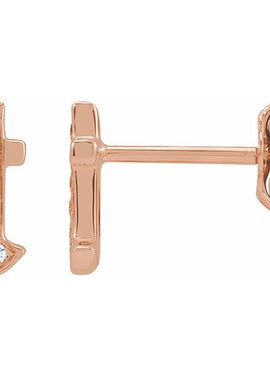 14K Yellow Gold .03 CTW Natural Diamond Gothic Initial A Earring