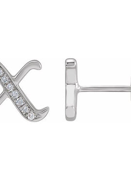 14K Yellow Gold .03 CTW Natural Diamond Gothic Initial A Earring
