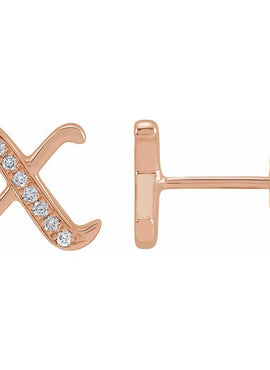 14K Yellow Gold .03 CTW Natural Diamond Gothic Initial A Earring