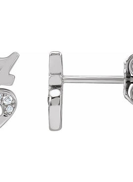 14K Yellow Gold .03 CTW Natural Diamond Gothic Initial A Earring