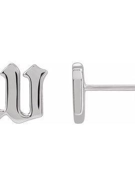 14K Yellow Gold .03 CTW Natural Diamond Gothic Initial A Earring