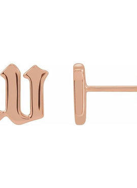 14K Yellow Gold .03 CTW Natural Diamond Gothic Initial A Earring
