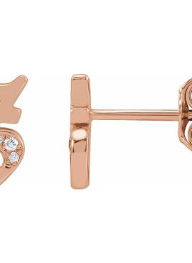 14K Yellow Gold .03 CTW Natural Diamond Gothic Initial A Earring