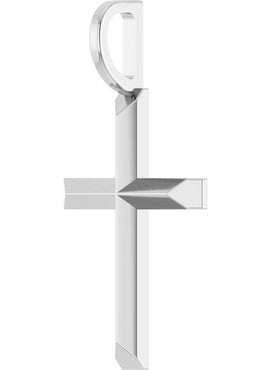 14K White Gold Knife-Edge Cross Charm/Pendant