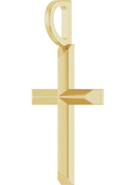 14K White Gold Knife-Edge Cross Charm/Pendant