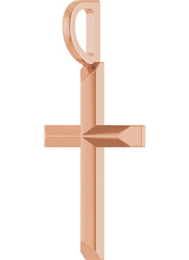14K White Gold Knife-Edge Cross Charm/Pendant