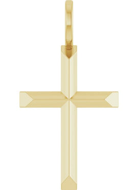 14K White Gold Knife-Edge Cross Charm/Pendant