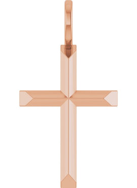 14K White Gold Knife-Edge Cross Charm/Pendant
